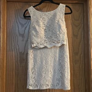 Homecoming! City studio two piece sequins. Juniors 5, beige w/gold accent